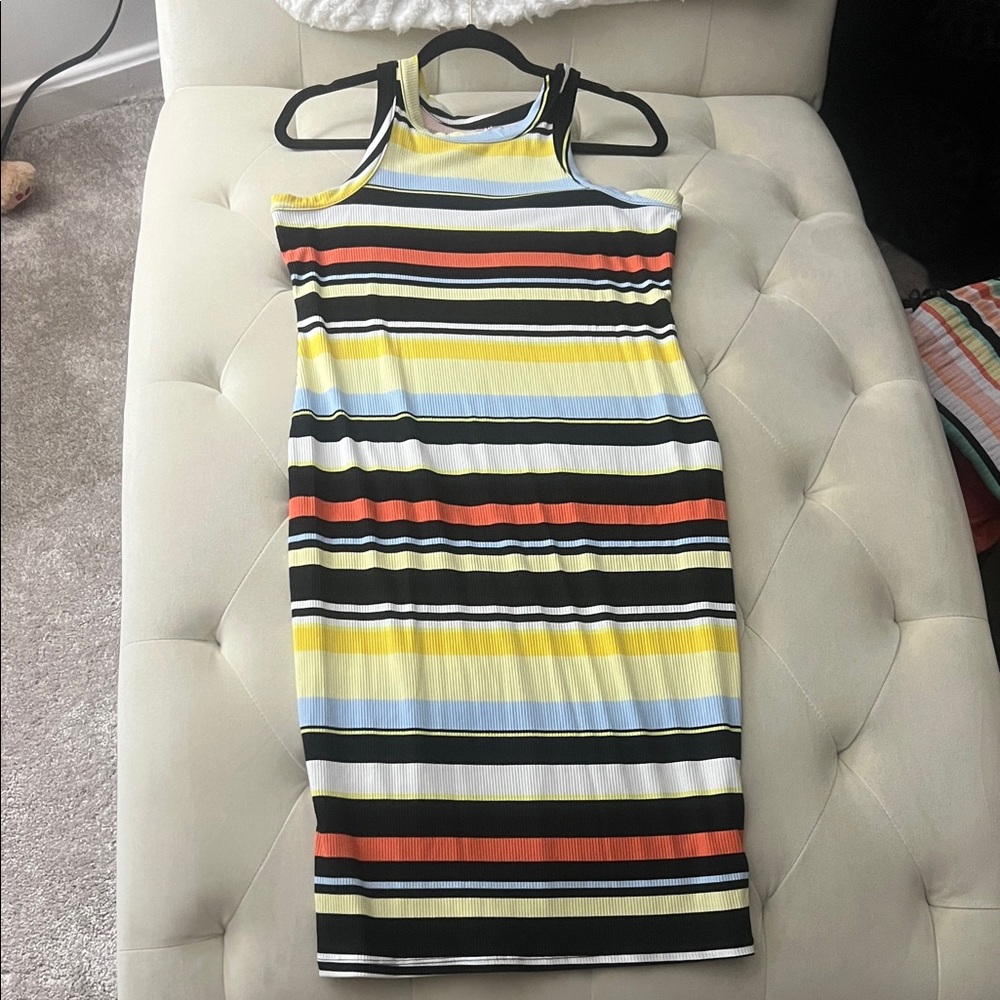 No Boundaries Multicolor Striped Midi Dress